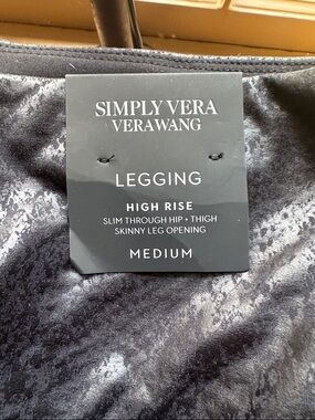 Simply Vera Vera Wang Black and Charcoal High-Rise Leggings